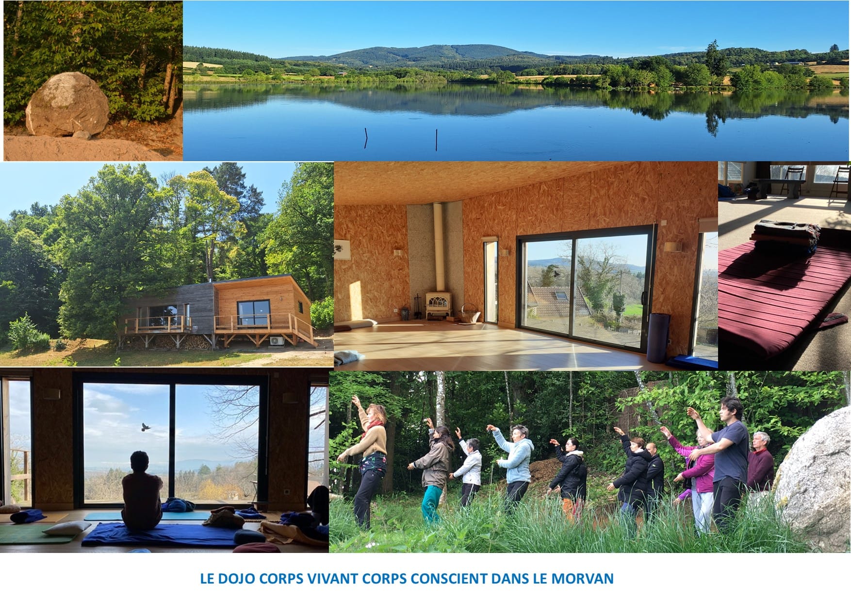 Montage DOJO COMELLE École Corps Vivant Corps Conscient Retraite Exploration Corps Conscient